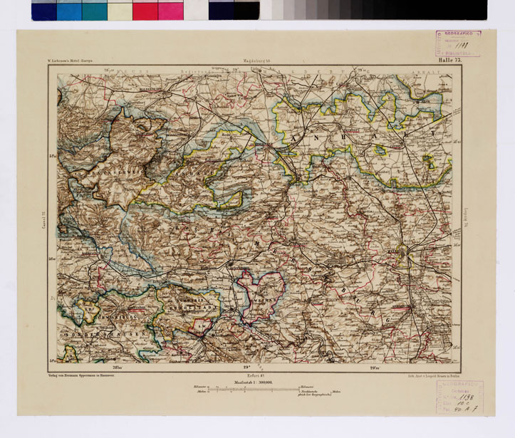(N:16019) SPECIAL KARTE VON MITTEL EUROPA - HALLE F 73 (B0011973) Carte e stampe antiche: riproduzione a colori su carta (formato A1)