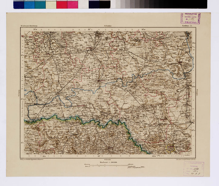 (N:16000) SPECIAL KARTE VON MITTEL EUROPA - COTTBUS F 75 (B0011975) Carte e stampe antiche: riproduzione a colori su carta (formato A1)
