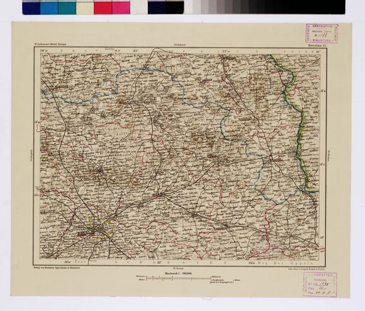 (N:15987) SPECIAL KARTE VON MITTEL EUROPA - BRESLAV F 77 (B0011977) Carte e stampe antiche: riproduzione a colori su carta (formato A1)