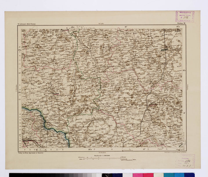 (N:16103) SPECIAL KARTE VON MITTEL EUROPA - WIELUN F 78 (B0011978) Carte e stampe antiche: riproduzione a colori su carta (formato A1)
