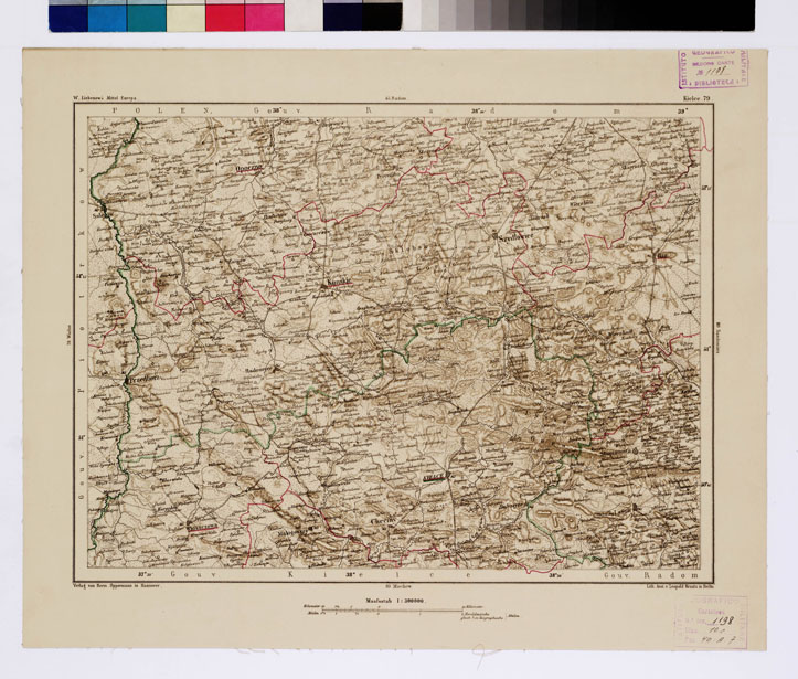 (N:16030) SPECIAL KARTE VON MITTEL EUROPA - KIELCE F 79 (B0011979) Carte e stampe antiche: riproduzione a colori su carta (formato A1)