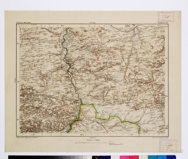 (N:16073) SPECIAL KARTE VON MITTEL EUROPA - SANDOMIERZ F 80 (B0011980) Carte e stampe antiche: riproduzione a colori su carta (formato A1)