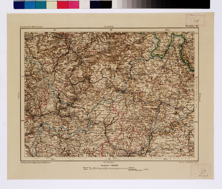 (N:16102) SPECIAL KARTE VON MITTEL EUROPA - WETZLAR F 85 (B0011985) Carte e stampe antiche: riproduzione a colori su carta (formato A1)