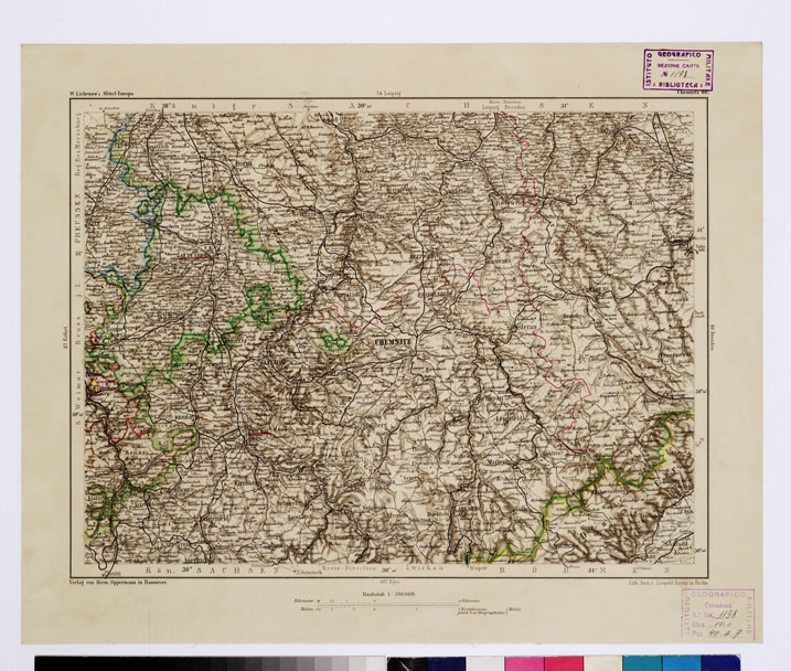 (N:15995) SPECIAL KARTE VON MITTEL EUROPA - CHEMNITZ F 88 (B0011988) Carte e stampe antiche: riproduzione a colori su carta (formato A1)