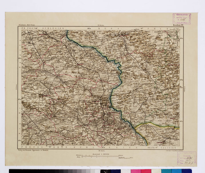 (N:15981) SPECIAL KARTE VON MITTEL EUROPA - BEUTHEN F 92 (B0011992) Carte e stampe antiche: riproduzione a colori su carta (formato A1)