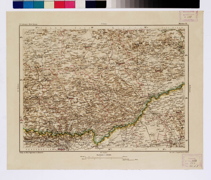 (N:16050) SPECIAL KARTE VON MITTEL EUROPA - MIECHOW F 93 (B0011993) Carte e stampe antiche: riproduzione a colori su carta (formato A1)
