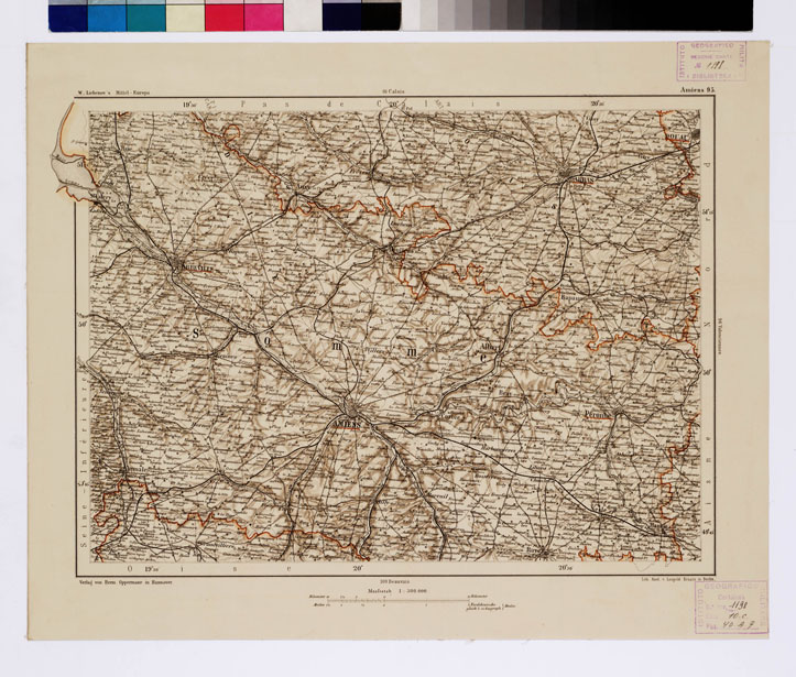 (N:15969) SPECIAL KARTE VON MITTEL EUROPA - AMIENS F 95 (B0011995) Carte e stampe antiche: riproduzione a colori su carta (formato A1)