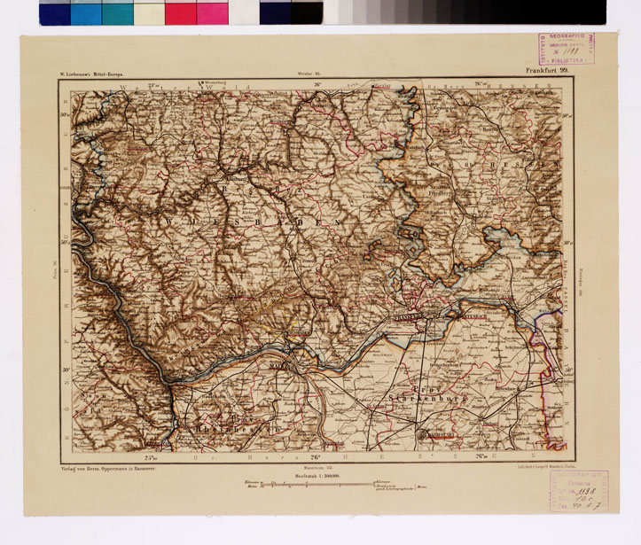 (N:16012) SPECIAL KARTE VON MITTEL EUROPA - FRANKFURT F 99 (B0011999) Carte e stampe antiche: riproduzione a colori su carta (formato A1)