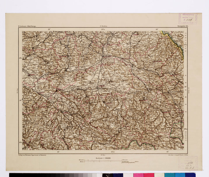 (N:16033) SPECIAL KARTE VON MITTEL EUROPA - KONIGGRATZ F 104 (B0012004) Carte e stampe antiche: riproduzione a colori su carta (formato A1)