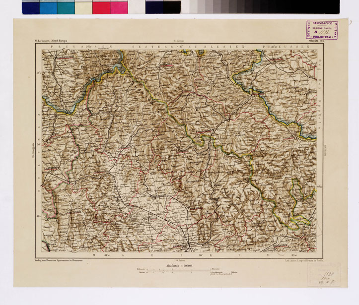 (N:16057) SPECIAL KARTE VON MITTEL EUROPA - OLMUTZ F 105 (B0012005) Carte e stampe antiche: riproduzione a colori su carta (formato A1)