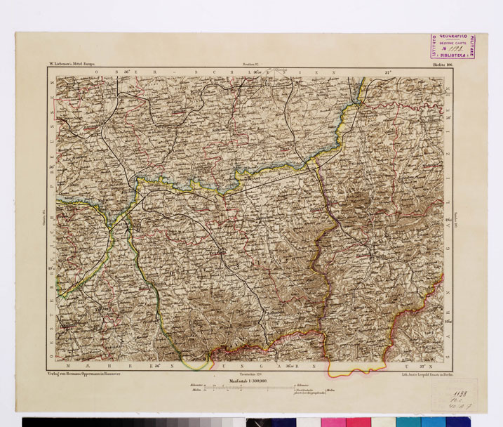 (N:15983) SPECIAL KARTE VON MITTEL EUROPA - BIELITZ F 106 (B0012006) Carte e stampe antiche: riproduzione a colori su carta (formato A1)