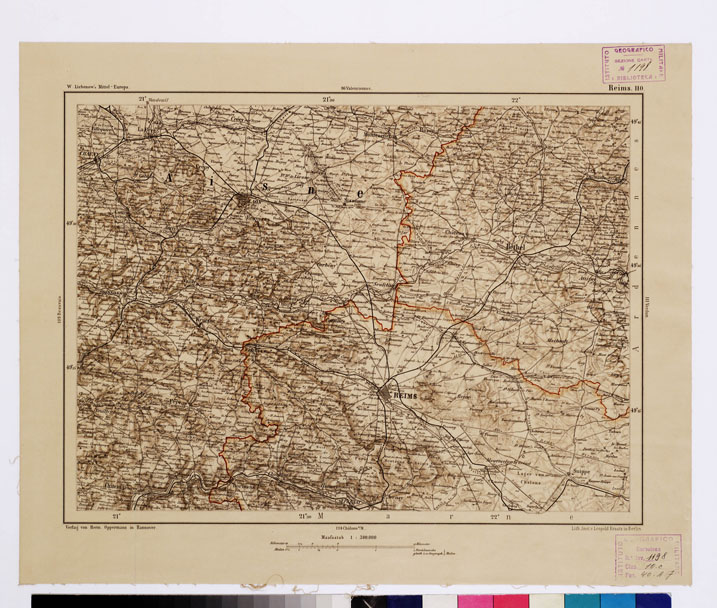 (N:16068) SPECIAL KARTE VON MITTEL EUROPA - REIMS F 110 (B0012008) Carte e stampe antiche: riproduzione a colori su carta (formato A1)