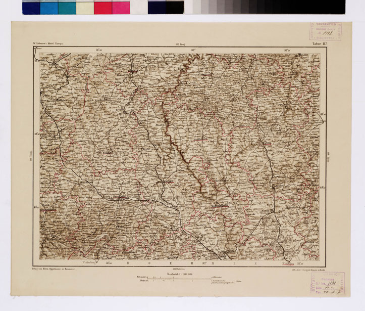 (N:16086) SPECIAL KARTE VON MITTEL EUROPA - TABOR F 117 (B0012015) Carte e stampe antiche: riproduzione a colori su carta (formato A1)