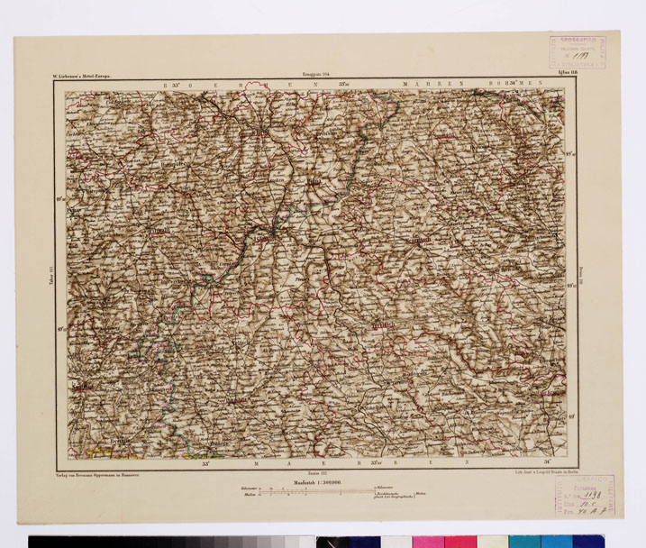 (N:16025) SPECIAL KARTE VON MITTEL EUROPA - IGLAU F 118 (B0012016) Carte e stampe antiche: riproduzione a colori su carta (formato A1)