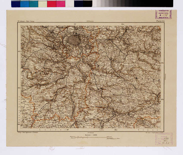 (N:16060) SPECIAL KARTE VON MITTEL EUROPA - PARIS F 123 (B0012019) Carte e stampe antiche: riproduzione a colori su carta (formato A1)