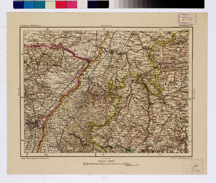 (N:16083) SPECIAL KARTE VON MITTEL EUROPA - STRASBURG F 127 (B0012023) Carte e stampe antiche: riproduzione a colori su carta (formato A1)