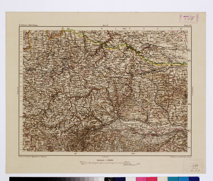 (N:16109) SPECIAL KARTE VON MITTEL EUROPA - ZNAIM F 132 (B0012028) Carte e stampe antiche: riproduzione a colori su carta (formato A1)