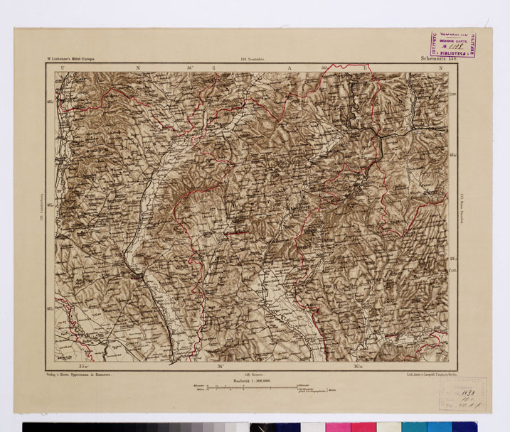 (N:16075) SPECIAL KARTE VON MITTEL EUROPA - SCHEMNITZ F 134 (B0012030) Carte e stampe antiche: riproduzione a colori su carta (formato A1)