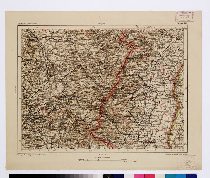 (N:15997) SPECIAL KARTE VON MITTEL EUROPA - COLMAR F 140 (B0012034) Carte e stampe antiche: riproduzione a colori su carta (formato A1)