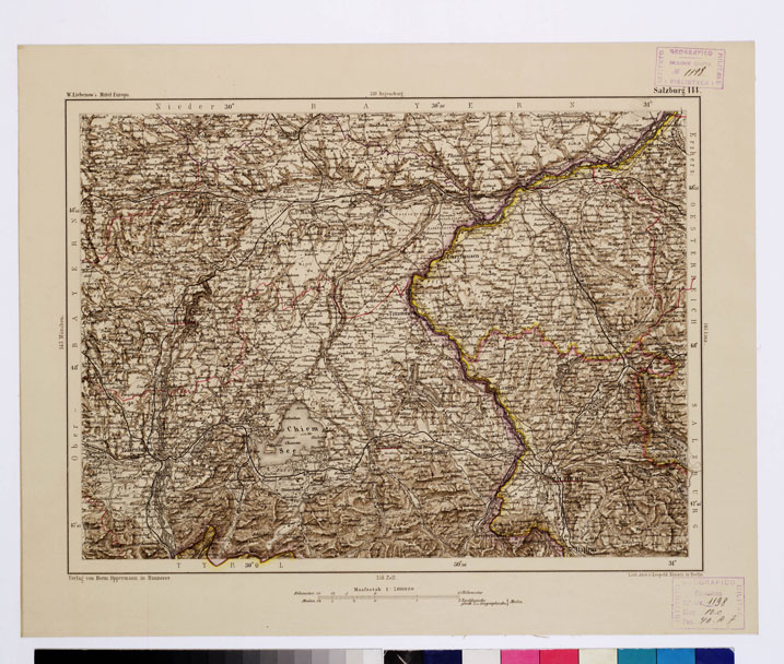 (N:16072) SPECIAL KARTE VON MITTEL EUROPA - SALZBURG F 144 (B0012038) Carte e stampe antiche: riproduzione a colori su carta (formato A1)