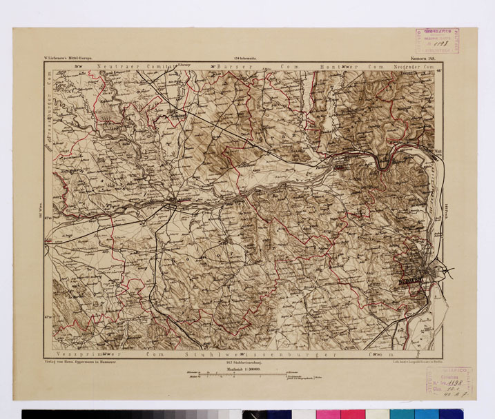 (N:16032) SPECIAL KARTE VON MITTEL EUROPA - KOMORN F 148 (B0012042) Carte e stampe antiche: riproduzione a colori su carta (formato A1)