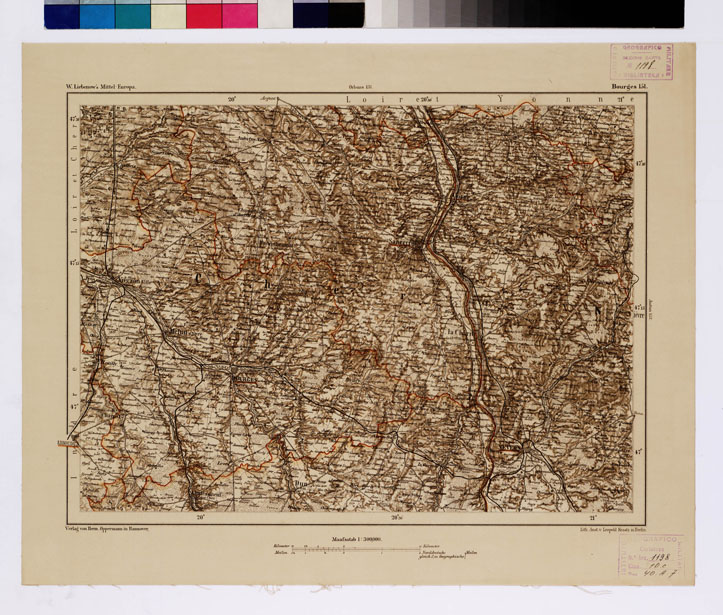 (N:15984) SPECIAL KARTE VON MITTEL EUROPA - BOURGES F 151 (B0012043) Carte e stampe antiche: riproduzione a colori su carta (formato A1)