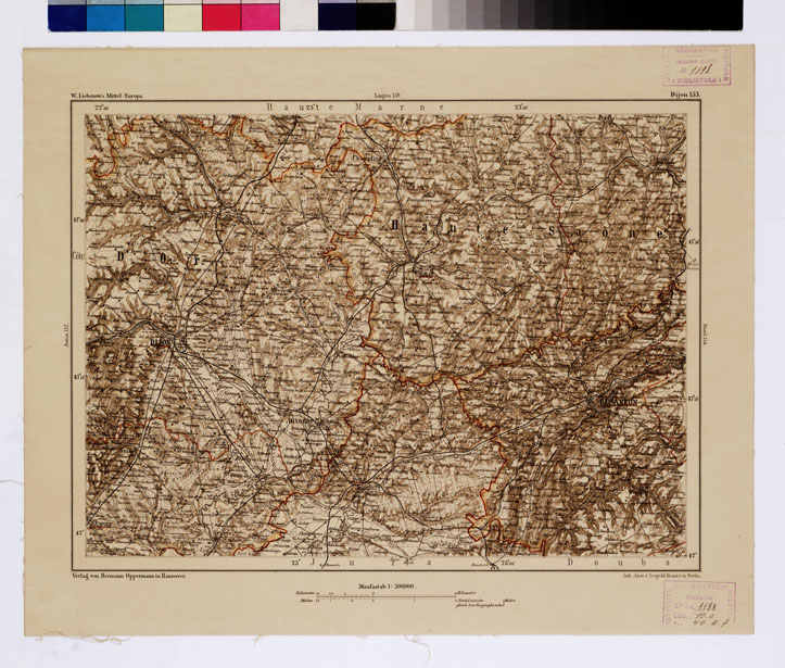 (N:16004) SPECIAL KARTE VON MITTEL EUROPA - DIJON F 153 (B0012045) Carte e stampe antiche: riproduzione a colori su carta (formato A1)