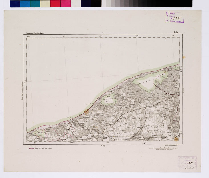 (N:15023) REYMANN'S TOPOGRAPHISCHER SPECIAL KARTE VON MITTEL EUROPA - LEBA F 4 (B0012053) Carte e stampe antiche: riproduzione a colori su carta (formato A1)
