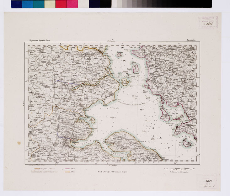 (N:14875) REYMANN'S TOPOGRAPHISCHER SPECIAL KARTE VON MITTEL EUROPA - APENRADE F 9 B (B0012063) Carte e stampe antiche: riproduzione a colori su carta (formato A1)