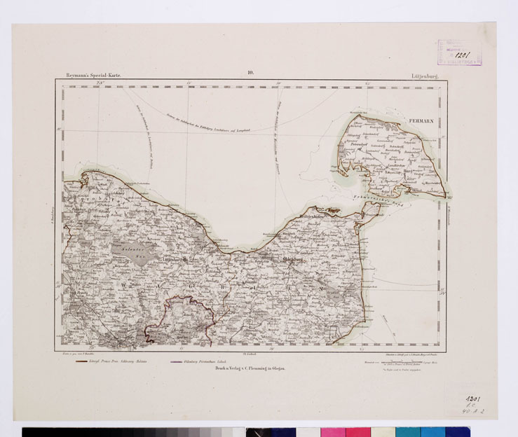 (N:15040) REYMANN'S TOPOGRAPHISCHER SPECIAL KARTE VON MITTEL EUROPA - LUTJENBURG F 10 (B0012064) Carte e stampe antiche: riproduzione a colori su carta (formato A1)