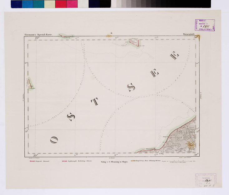 (N:15187) REYMANN'S TOPOGRAPHISCHER SPECIAL KARTE VON MITTEL EUROPA - WARNEMUNDE F 11 (B0012065) Carte e stampe antiche: riproduzione a colori su carta (formato A1)
