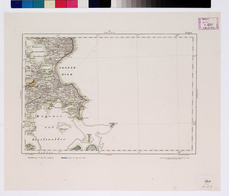 (N:14888) REYMANN'S TOPOGRAPHISCHER SPECIAL KARTE VON MITTEL EUROPA - BERGEN F 13 (B0012067) Carte e stampe antiche: riproduzione a colori su carta (formato A1)