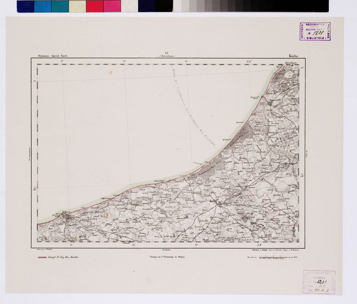 (N:15003) REYMANN'S TOPOGRAPHISCHER SPECIAL KARTE VON MITTEL EUROPA - KOSLIN F 15 (B0012069) Carte e stampe antiche: riproduzione a colori su carta (formato A1)