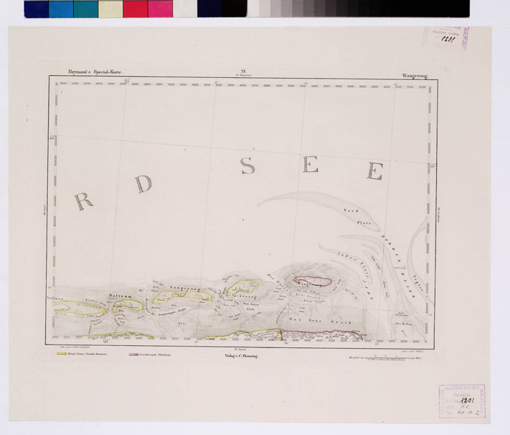 (N:15185) REYMANN'S TOPOGRAPHISCHER SPECIAL KARTE VON MITTEL EUROPA - WANGEROOG F 21 (B0012075) Carte e stampe antiche: riproduzione a colori su carta (formato A1)