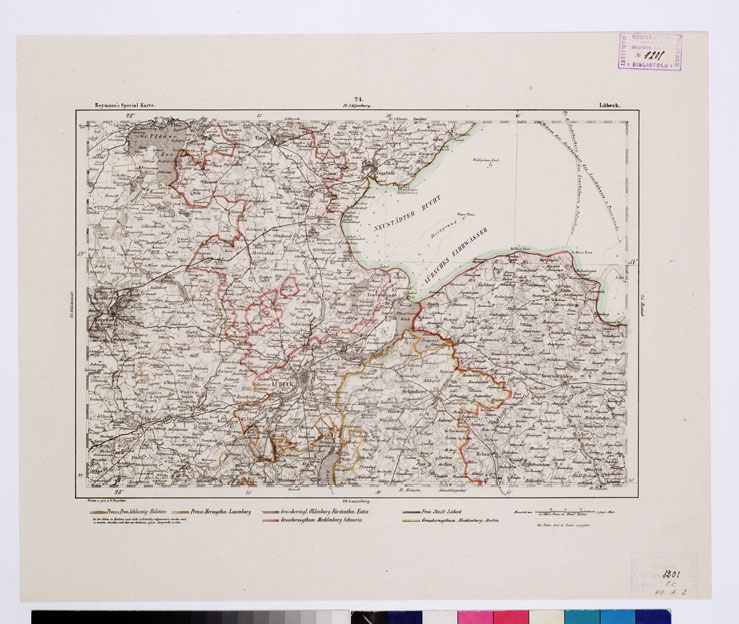 (N:15035) REYMANN'S TOPOGRAPHISCHER SPECIAL KARTE VON MITTEL EUROPA - LUBECK F 24 (B0012078) Carte e stampe antiche: riproduzione a colori su carta (formato A1)