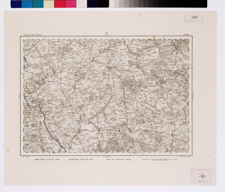 (N:14926) REYMANN'S TOPOGRAPHISCHER SPECIAL KARTE VON MITTEL EUROPA - CORLIN F 29 (B0012083) Carte e stampe antiche: riproduzione a colori su carta (formato A1)