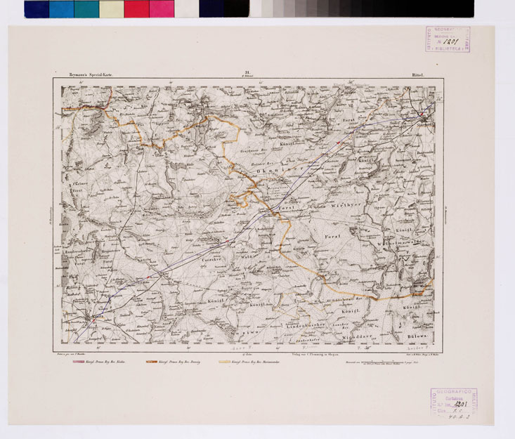 (N:15114) REYMANN'S TOPOGRAPHISCHER SPECIAL KARTE VON MITTEL EUROPA - RITTEL F 31 (B0012085) Carte e stampe antiche: riproduzione a colori su carta (formato A1)