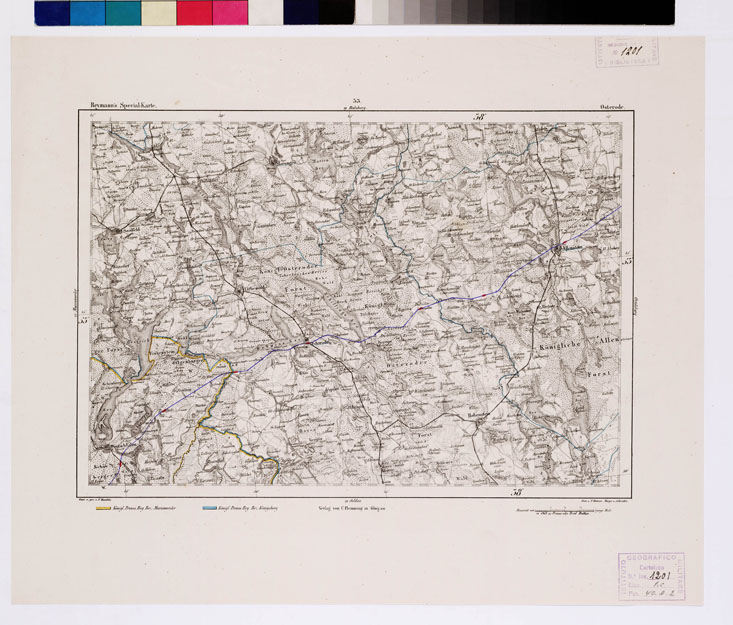 (N:15080) REYMANN'S TOPOGRAPHISCHER SPECIAL KARTE VON MITTEL EUROPA - OSTERODE F 33 (B0012087) Carte e stampe antiche: riproduzione a colori su carta (formato A1)