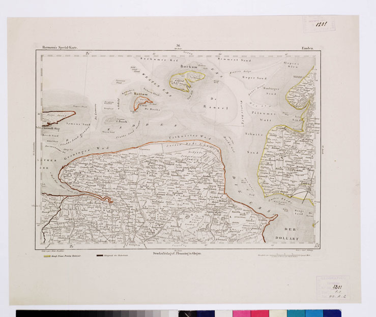 (N:14944) REYMANN'S TOPOGRAPHISCHER SPECIAL KARTE VON MITTEL EUROPA - EMDEN F 36 (B0012090) Carte e stampe antiche: riproduzione a colori su carta (formato A1)
