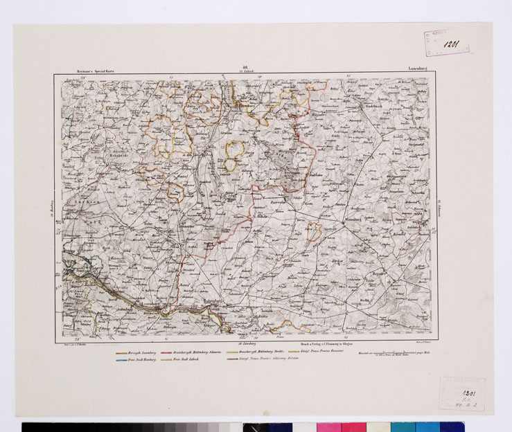 (N:15021) REYMANN'S TOPOGRAPHISCHER SPECIAL KARTE VON MITTEL EUROPA - LANENBURG F 40 (B0012094) Carte e stampe antiche: riproduzione a colori su carta (formato A1)