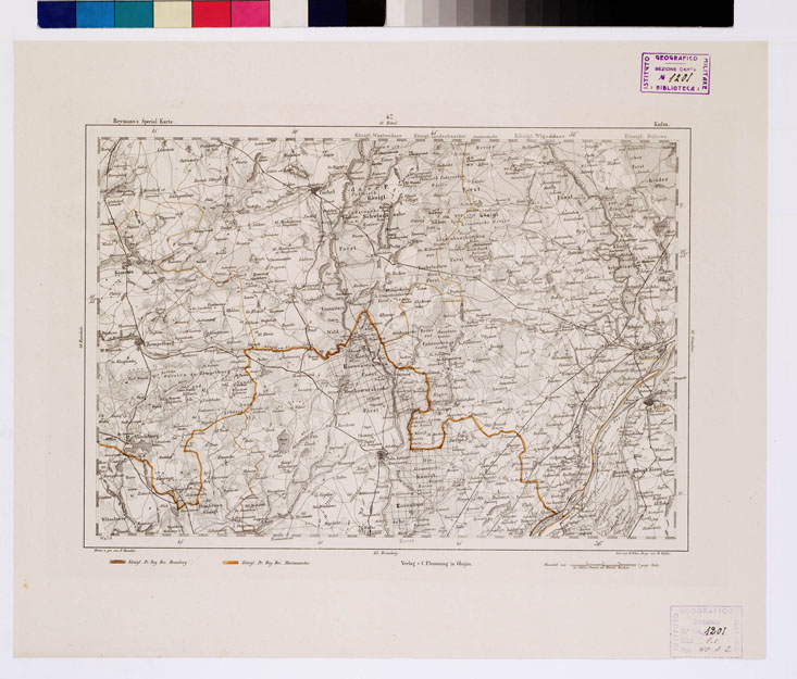 (N:15012) REYMANN'S TOPOGRAPHISCHER SPECIAL KARTE VON MITTEL EUROPA - KULM F 47 (B0012101) Carte e stampe antiche: riproduzione a colori su carta (formato A1)