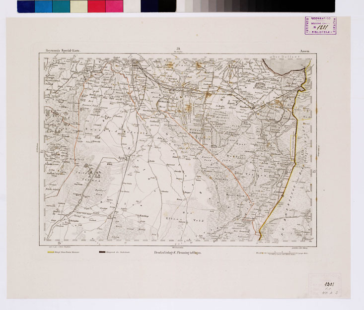 (N:14879) REYMANN'S TOPOGRAPHISCHER SPECIAL KARTE VON MITTEL EUROPA - ASSEN F 52 (B0012105) Carte e stampe antiche: riproduzione a colori su carta (formato A1)