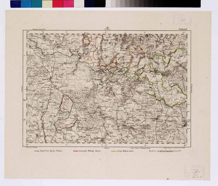(N:15200) REYMANN'S TOPOGRAPHISCHER SPECIAL KARTE VON MITTEL EUROPA - ZEHDENICK F 58 (B0012111) Carte e stampe antiche: riproduzione a colori su carta (formato A1)