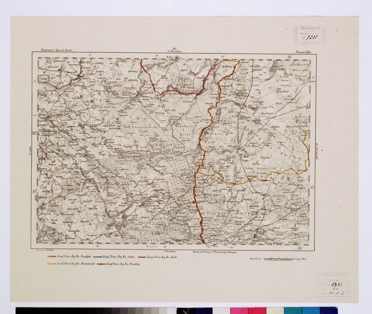 (N:14878) REYMANN'S TOPOGRAPHISCHER SPECIAL KARTE VON MITTEL EUROPA - ARNSWALDE F 61 (B0012114) Carte e stampe antiche: riproduzione a colori su carta (formato A1)