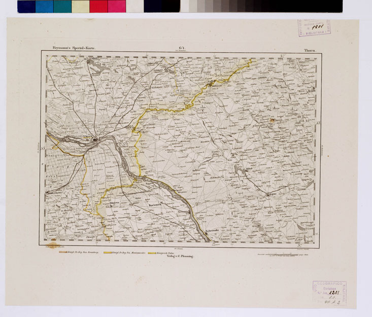 (N:15167) REYMANN'S TOPOGRAPHISCHER SPECIAL KARTE VON MITTEL EUROPA - THORN F 64 (B0012117) Carte e stampe antiche: riproduzione a colori su carta (formato A1)