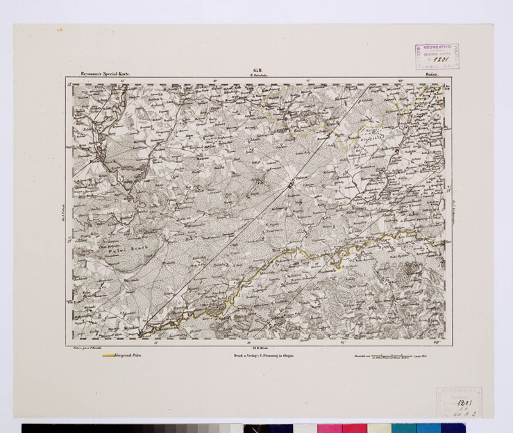 (N:15120) REYMANN'S TOPOGRAPHISCHER SPECIAL KARTE VON MITTEL EUROPA - ROZAN F 65 B (B0012120) Carte e stampe antiche: riproduzione a colori su carta (formato A1)
