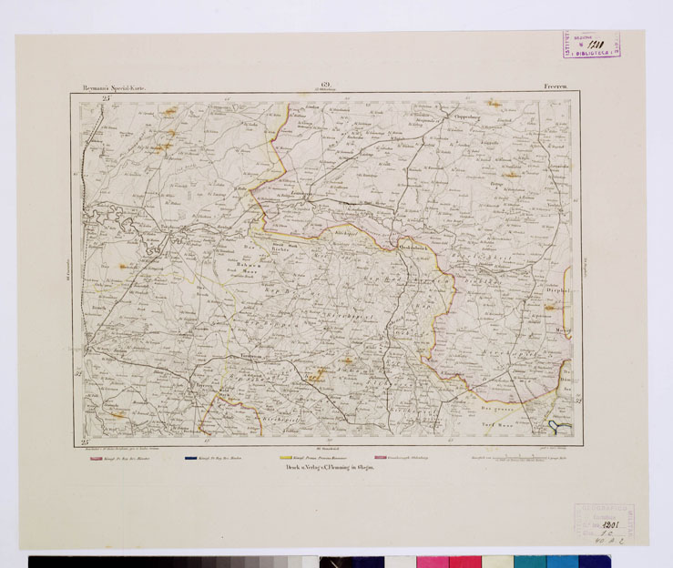 (N:14951) REYMANN'S TOPOGRAPHISCHER SPECIAL KARTE VON MITTEL EUROPA - FREEREN F 69 (B0012126) Carte e stampe antiche: riproduzione a colori su carta (formato A1)