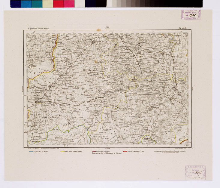 (N:14932) REYMANN'S TOPOGRAPHISCHER SPECIAL KARTE VON MITTEL EUROPA - DIEPHOLZ F 70 (B0012127) Carte e stampe antiche: riproduzione a colori su carta (formato A1)