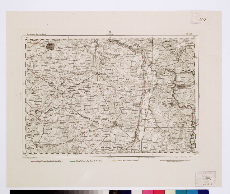 (N:15152) REYMANN'S TOPOGRAPHISCHER SPECIAL KARTE VON MITTEL EUROPA - STENDAL F 73 (B0012130) Carte e stampe antiche: riproduzione a colori su carta (formato A1)