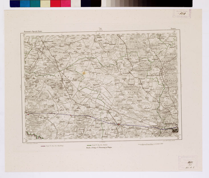 (N:15066) REYMANN'S TOPOGRAPHISCHER SPECIAL KARTE VON MITTEL EUROPA - NAUEN F 74 (B0012131) Carte e stampe antiche: riproduzione a colori su carta (formato A1)